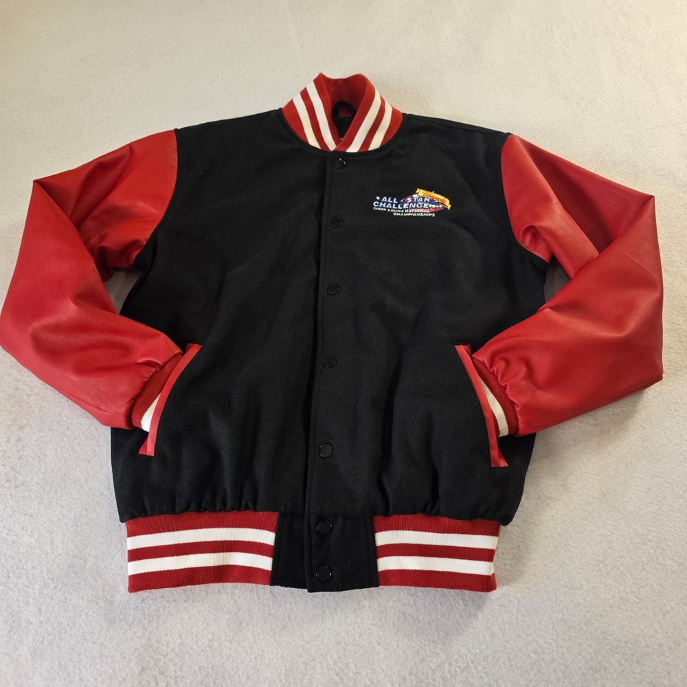 Varsity All Star Challenge Cheer Dance National Champion Jacket Black Red Small